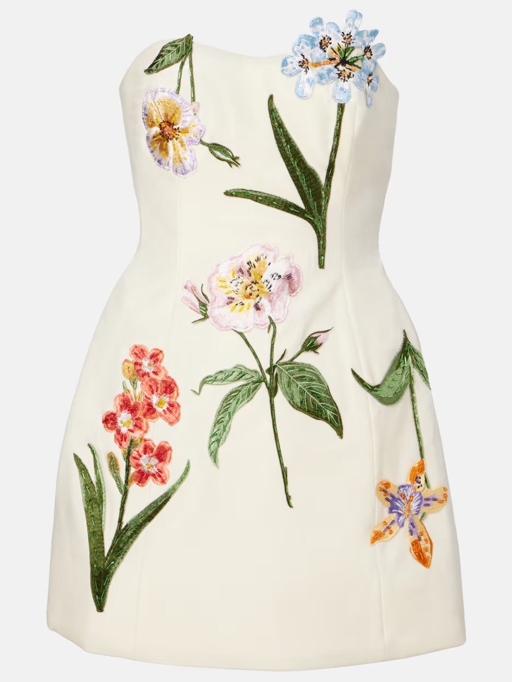 LEO LIN Rosario embroidered velvet minidress - WORN ONCE